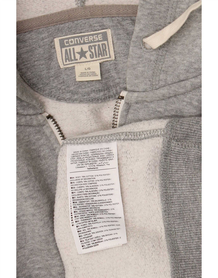 Damski sweter Converse z kapturem i zamkiem UK 16, duży, szary, bawełniany