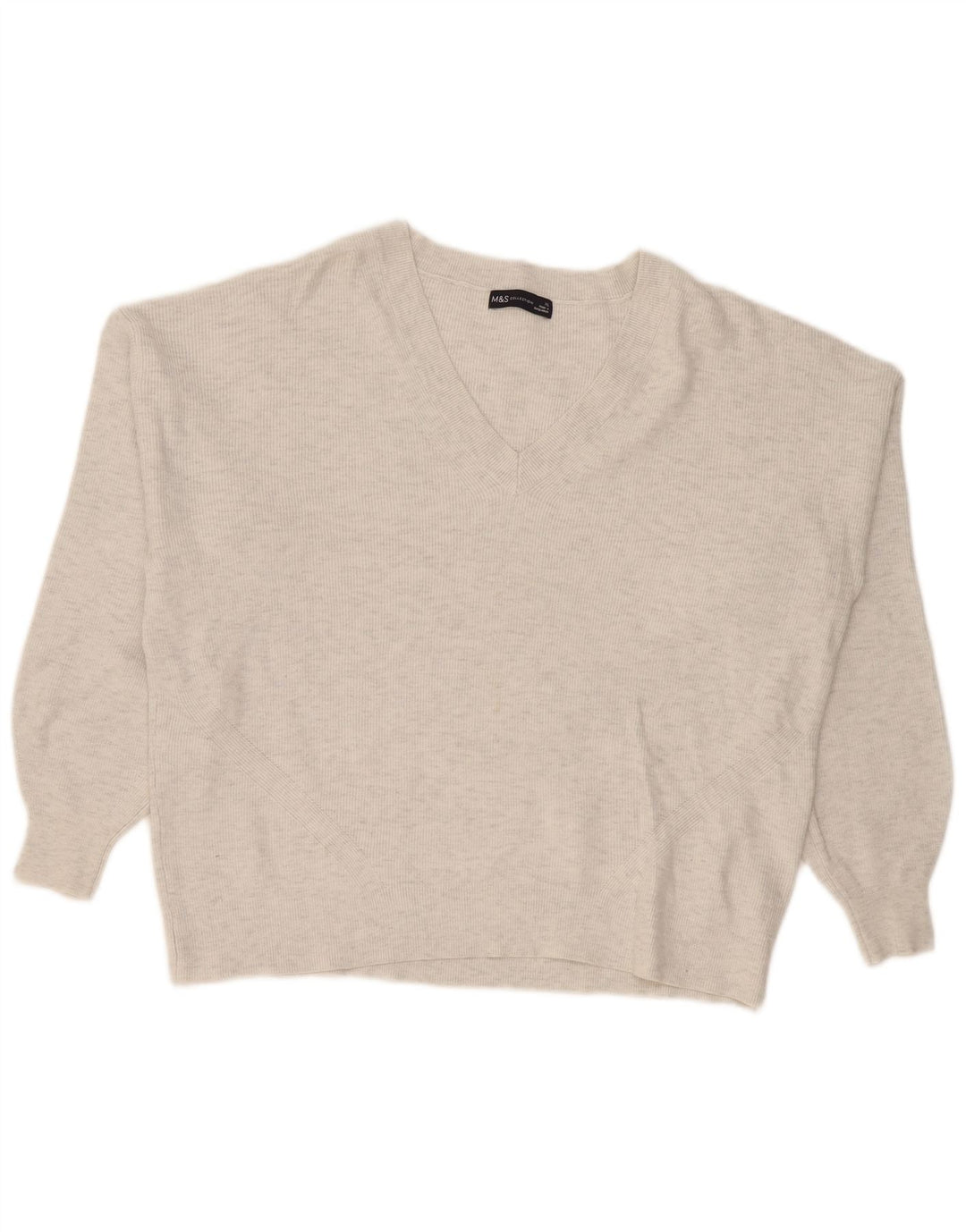 Marks & Spencer Damski sweter oversize z dekoltem w kształcie litery V, UK 18 XL, szary
