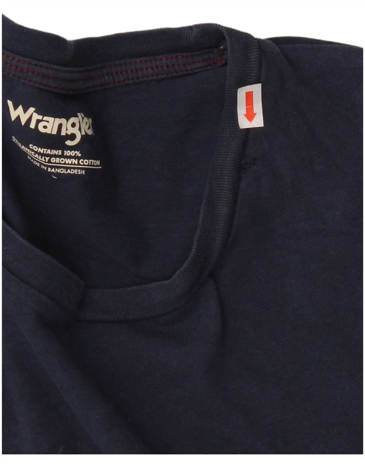 T-shirt męski Wrangler, duży, bawełniany, granatowy