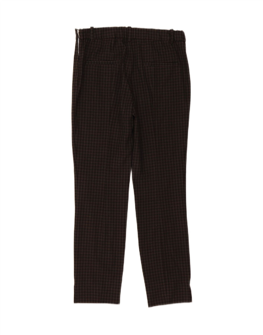 Damskie spodnie typu slim casual Zara, średnie W28 L28, szara kratka