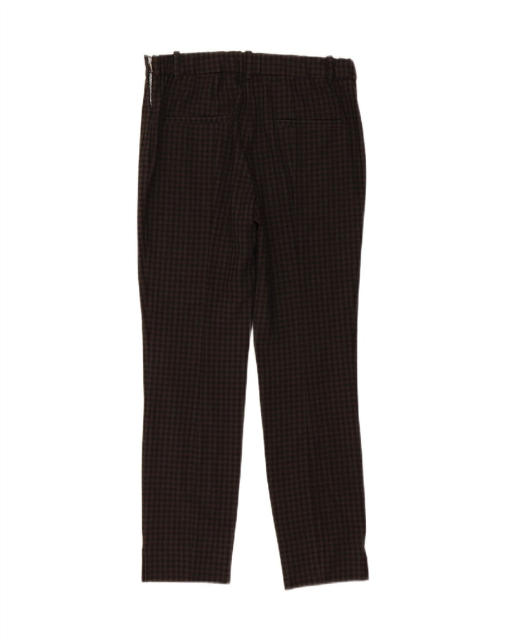 Damskie spodnie typu slim casual Zara, średnie W28 L28, szara kratka