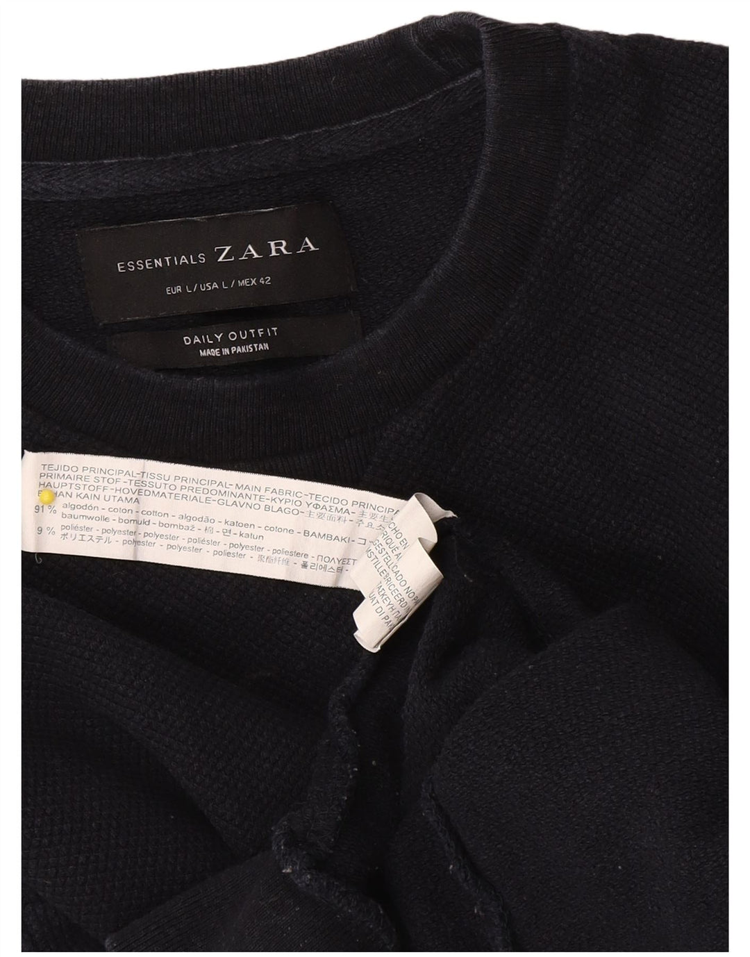 Bluza męska Zara, duża, bawełniana, granatowa