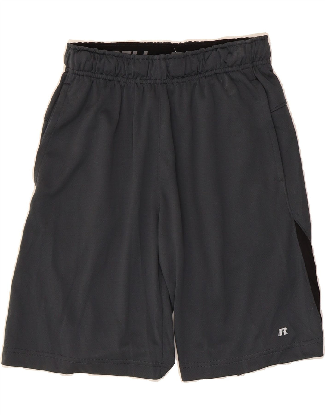 RUSSELL ATHLETIC Mens Sport Shorts Small  Grey Colourblock Polyester Vintage Russell Athletic and Second-Hand Russell Athletic from Messina Hembry 