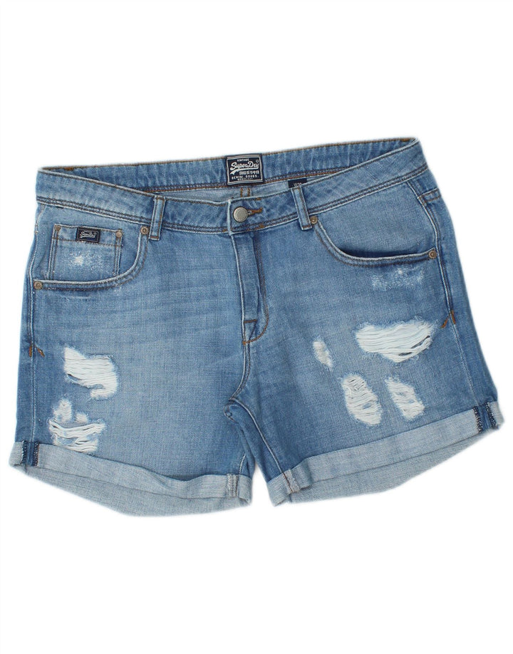 Damskie spodenki jeansowe Superdry w trudnej sytuacji W30, średnioniebieskie, bawełniane