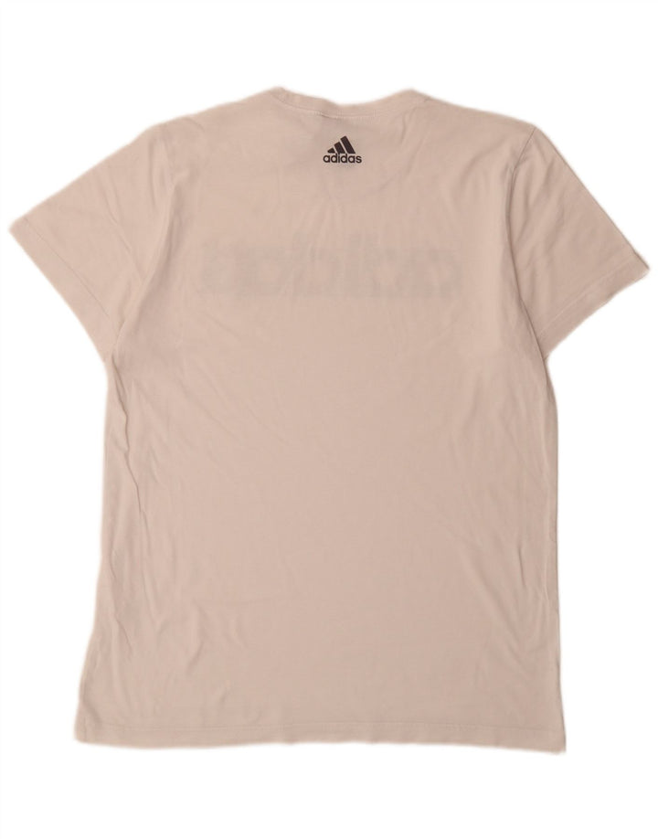 Męska koszulka z grafiką Adidas, średnia, biała bawełna