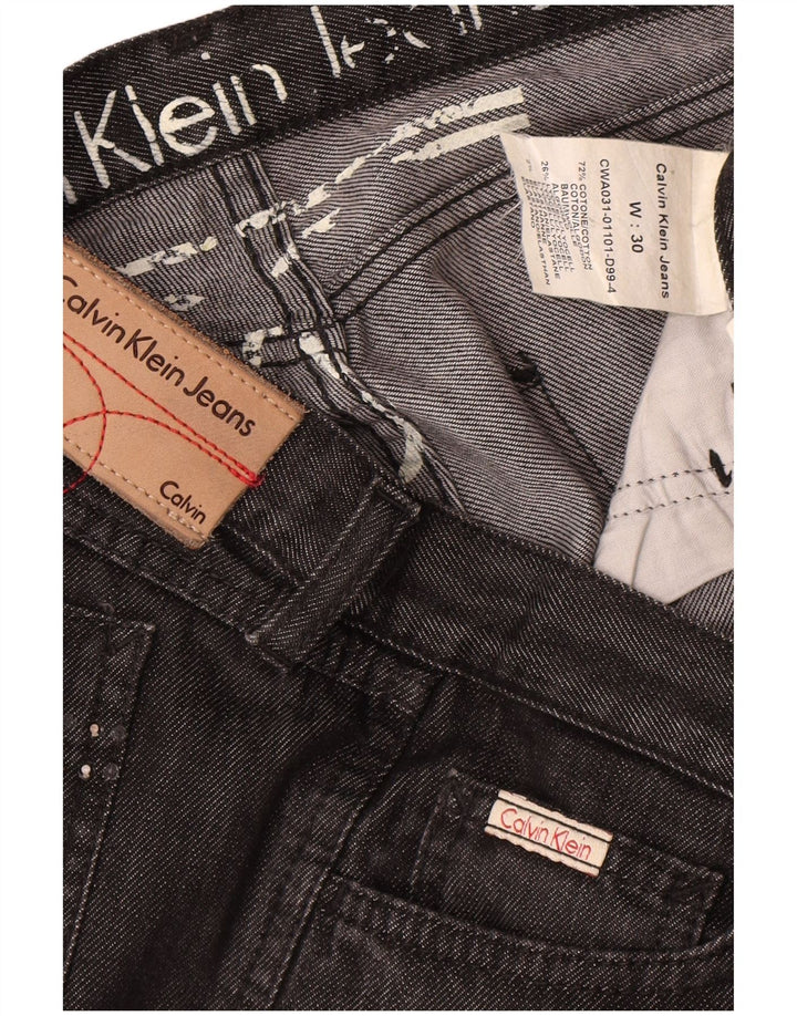 Damskie proste dżinsy Calvin Klein W30 L28 Czarne bawełniane