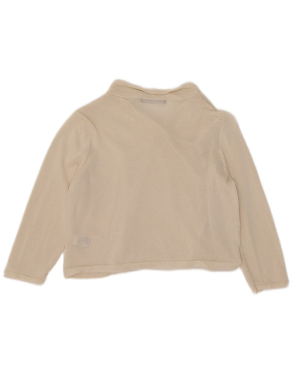 Marks & Spencer Damski sweter rozpinany z rękawem 3/4, UK 12, średni złamanej bieli