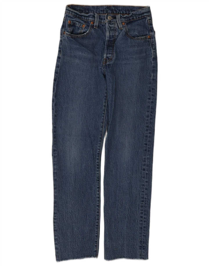 Damskie jeansy Levi's 501 Straight W24 L28 Niebieskie bawełniane