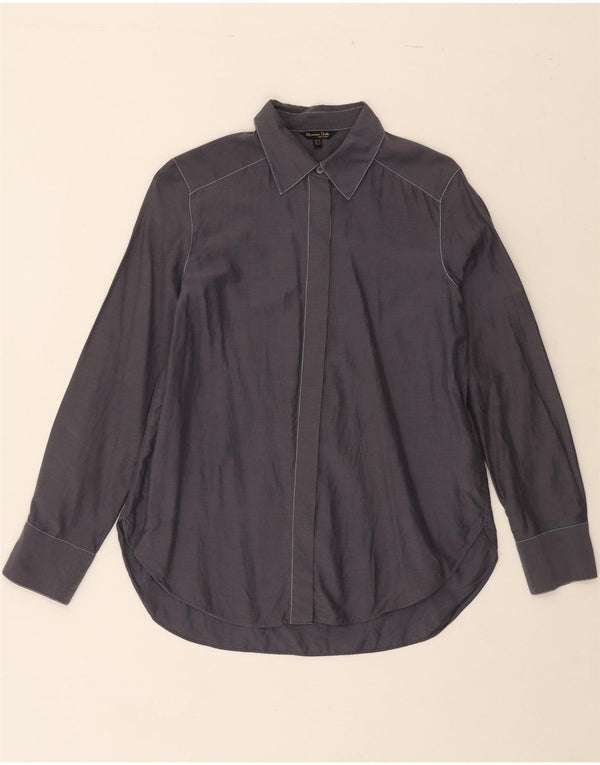 MASSIMO DUTTI Womens Shirt EU 36 XS Grey Cotton