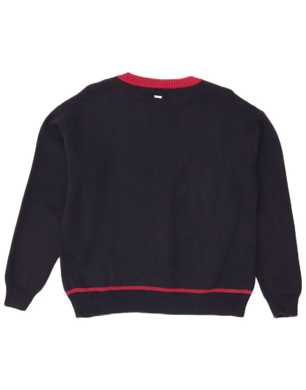 Damski sweter z dekoltem w łódkę Armani Exchange UK 10, mały, granatowy