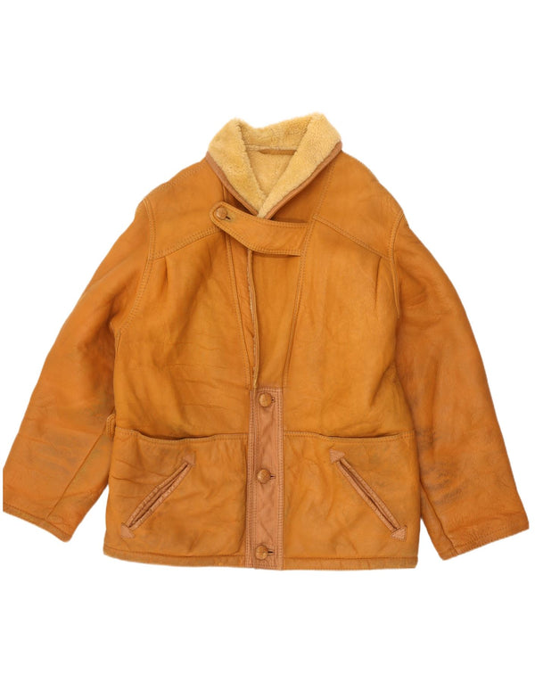 Vintage męska kurtka Shearling UK 42 XL Beżowa kurtka Shearling