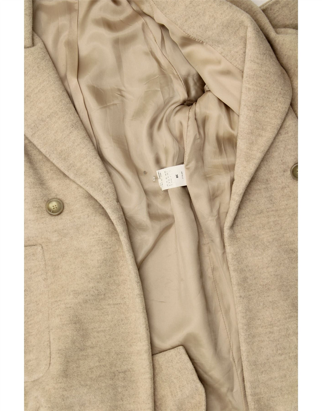 PENNY BLACK Womens Overcoat UK 8 Small Beige Wool Vintage Penny Black and Second-Hand Penny Black from Messina Hembry 