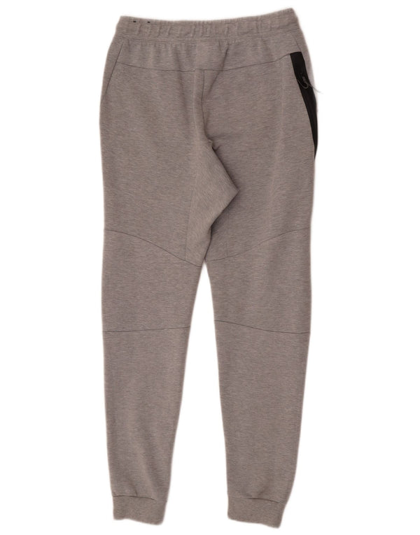 Męskie spodnie dresowe Nike Slim Fit Joggery, małe, szare, bawełniane z blokami kolorów