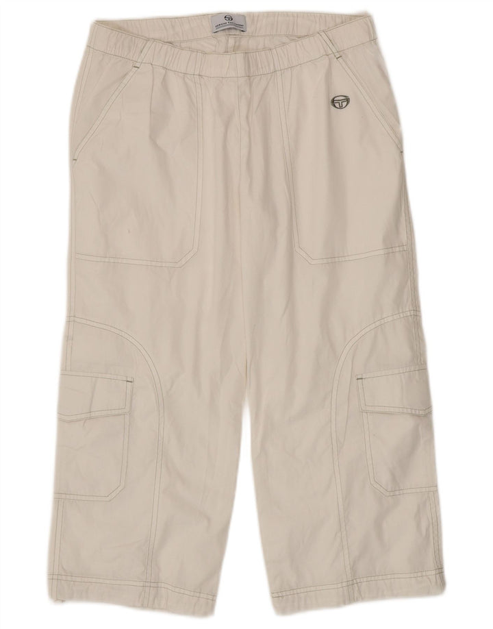 Damskie spodnie Capri Cargo Sergio Tacchini Małe W27 L20 Biała bawełna