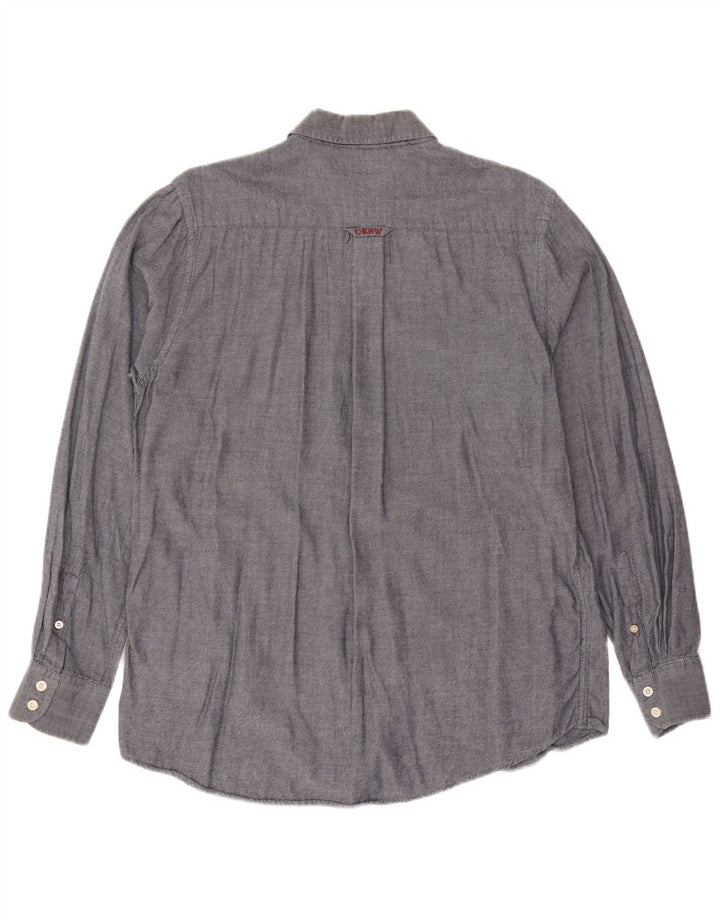 CREW CLOTHING Koszula męska o klasycznym kroju, średnia, granatowa, bawełniana