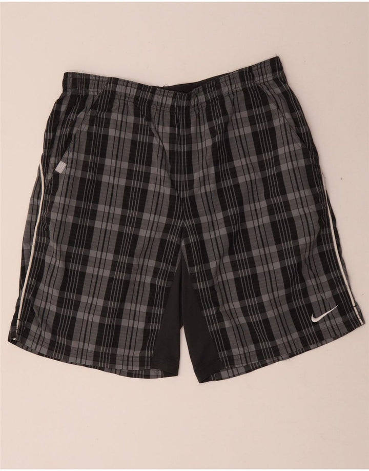 Męskie spodenki sportowe Nike, poliester w szarą kratkę