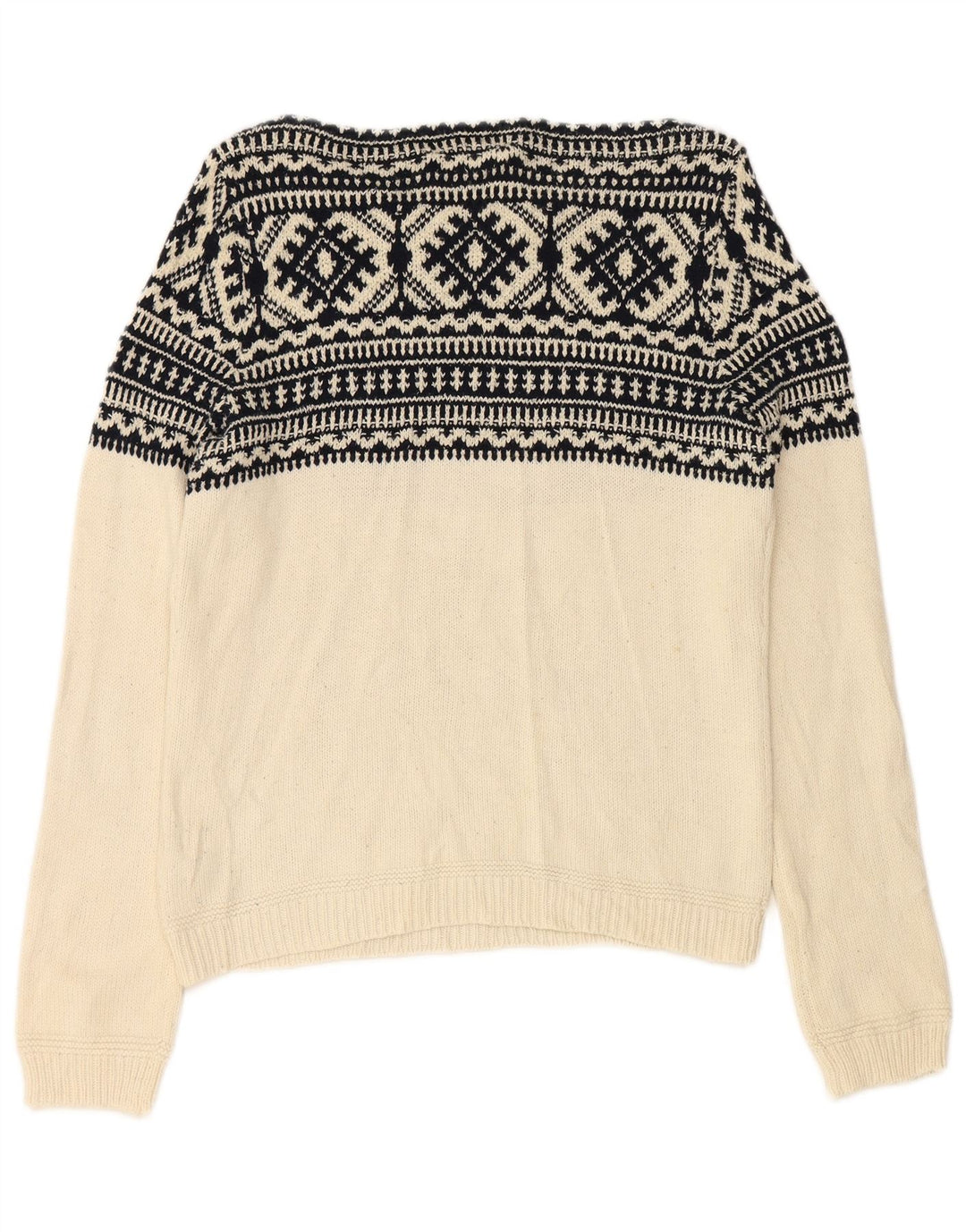 RALPH LAUREN Damski sweter z dekoltem w łódkę UK 16, duży w kolorze złamanej bieli