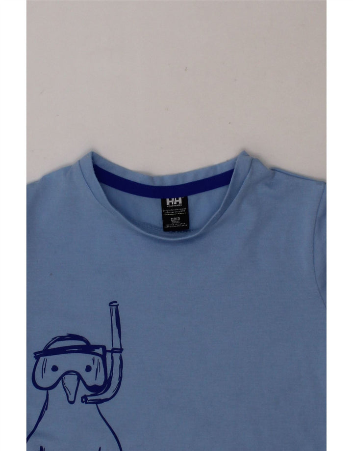 HELLY HANSEN Boys Graphic T-Shirt Top 4-5 Years Blue Polyester Vintage Helly Hansen and Second-Hand Helly Hansen from Messina Hembry 