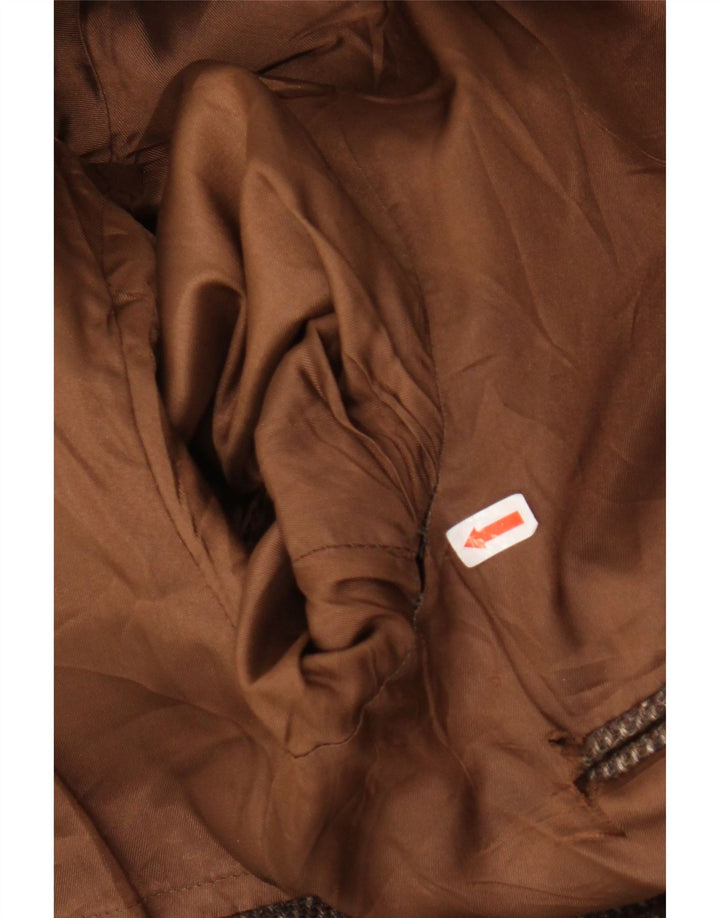 BROOKS BROTHERS Męska marynarka zapinana na 2 guziki i rękaw 3/4, UK 38, średni brąz