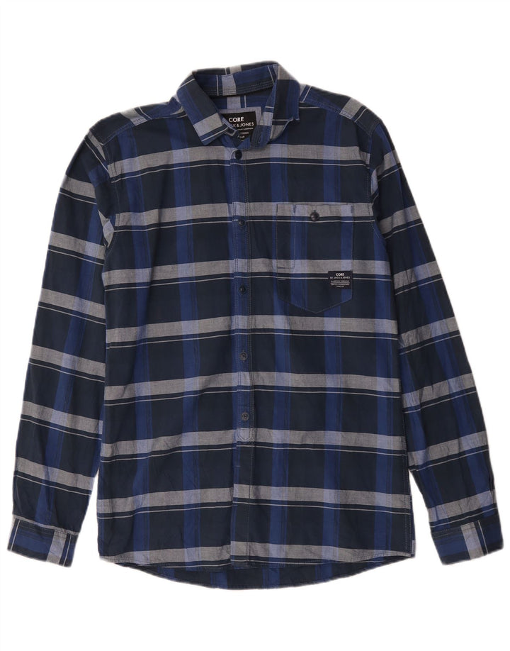Koszula męska Jack & Jones, mała, bawełniana w granatową kratkę