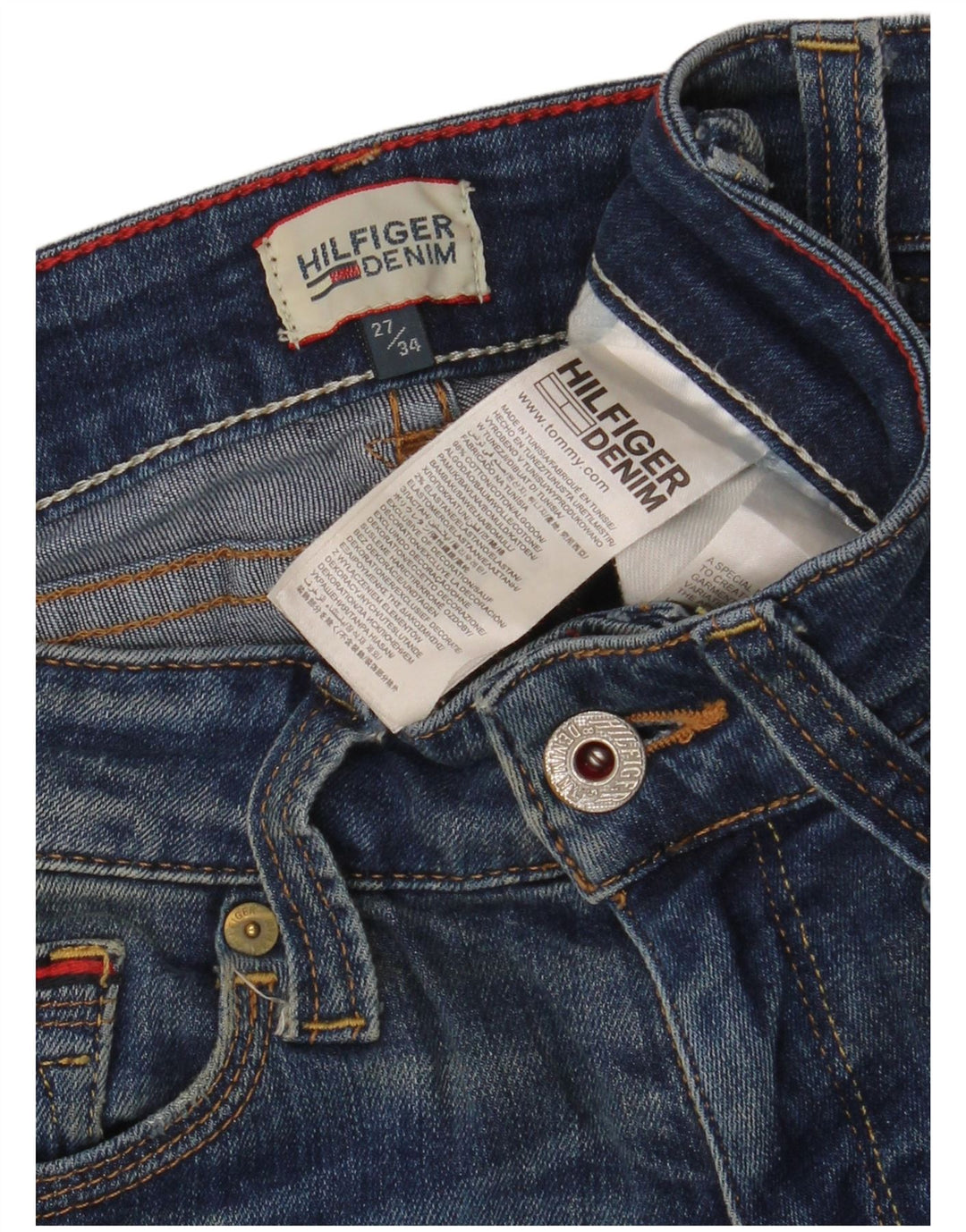 Damskie jeansy Slim Tommy Hilfiger W27 L30 Niebieskie bawełniane