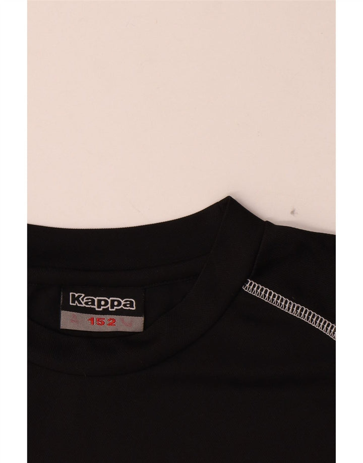 Chłopięcy T-shirt z grafiką Kappa 11-12 lat, czarny poliester