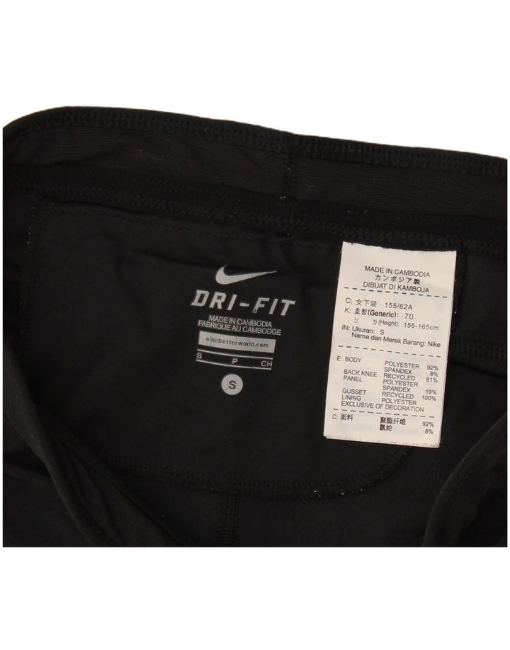 Damskie legginsy Nike Dri Fit Capri UK 8, małe, czarne, poliestrowe