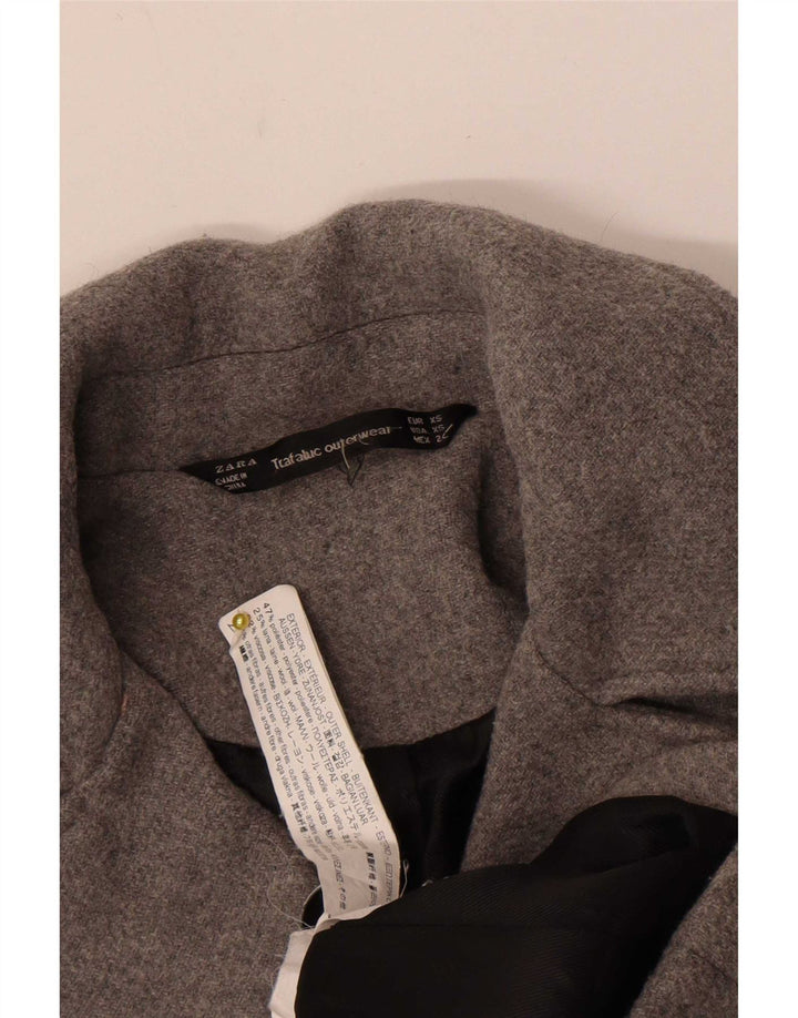 Zara Damski płaszcz Trafaluc Pea Coat UK 6 XS Szary poliester