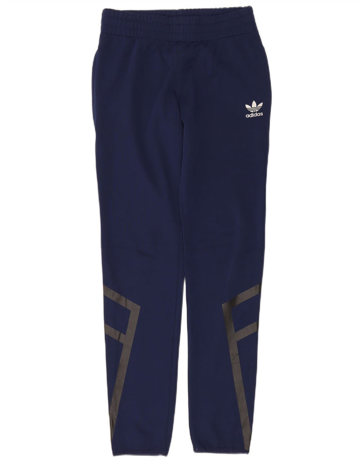 Męskie spodnie dresowe Adidas z grafiką, małe, granatowe, z poliestru