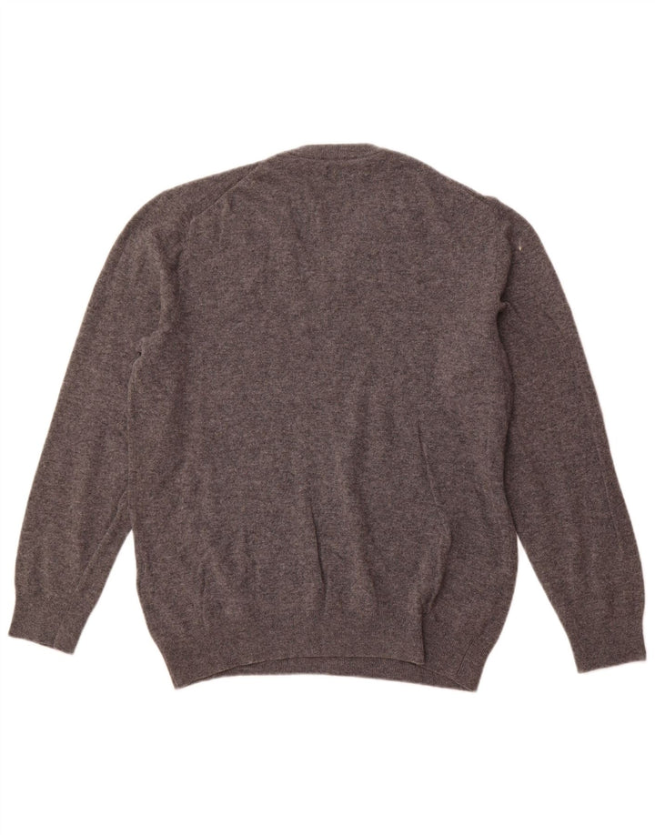 Męski sweter GANT z dekoltem w kształcie litery V, 2XL, szara wełna owcza