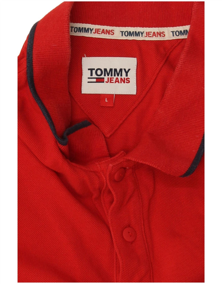 Męska koszulka polo Tommy Hilfiger, duża, czerwona, bawełniana