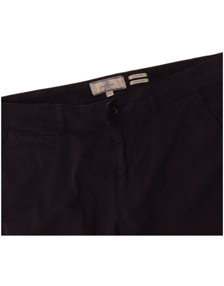 FAT FACE Womens Devon Slim Cropped Trousers W34 L25 Navy Blue Cotton
