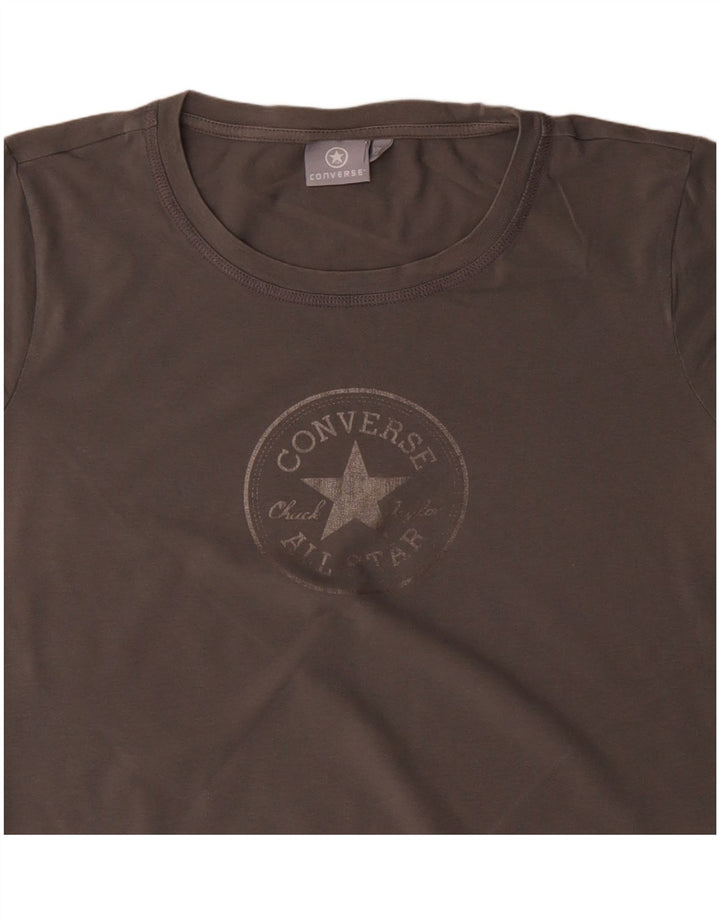 Damska koszulka z grafiką CONVERSE Top UK 18 XL, szara bawełna