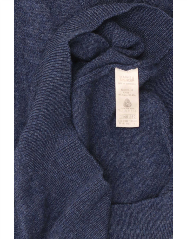 Marks & Spencer Męski podkoszulek bez rękawów w kolorze średnioniebieskim z owczą wełną