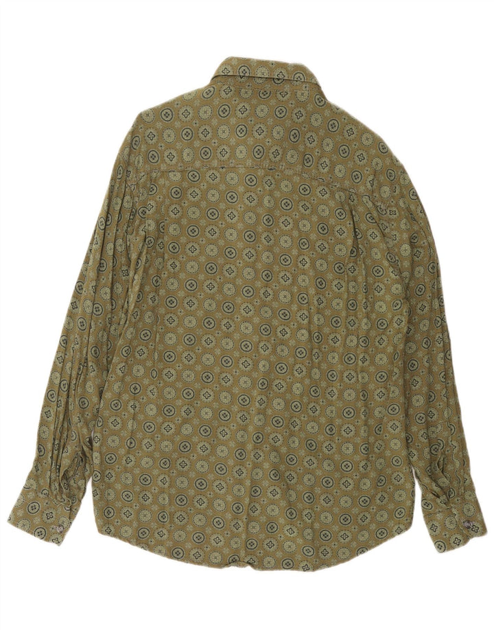 Koszula męska AZZURRA, średnia khaki, geometryczna