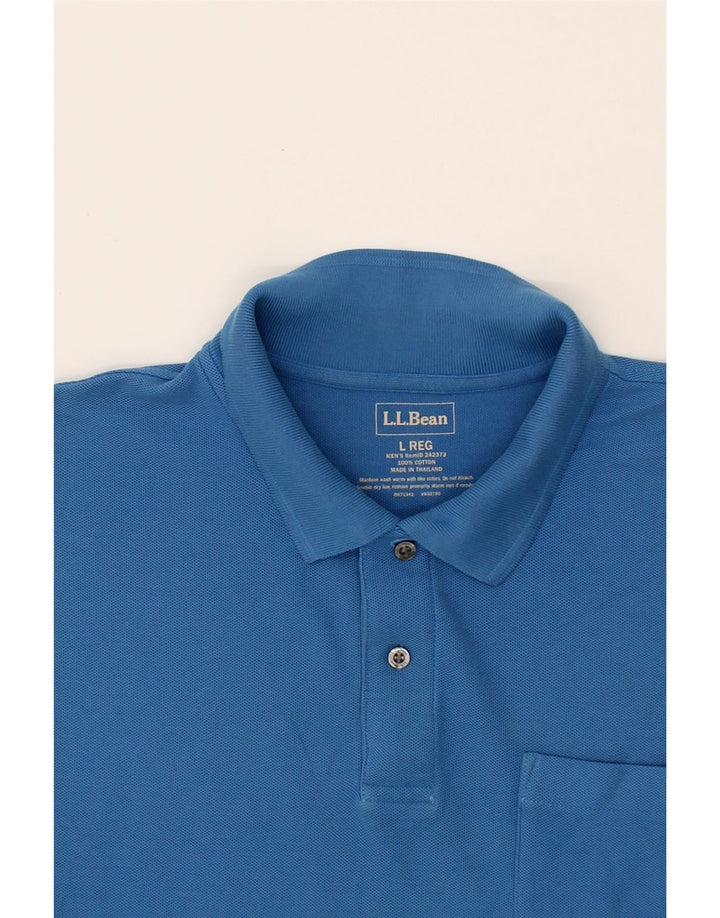 L.L.BEAN Mens Polo Shirt Large Blue Cotton Vintage L.L.Bean and Second-Hand L.L.Bean from Messina Hembry 