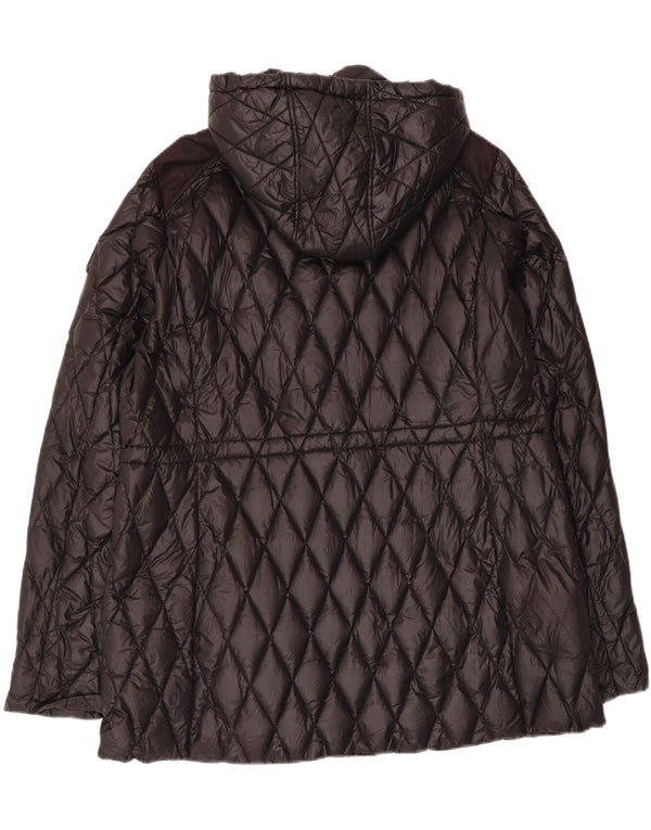 Ralph Lauren Womens Hooded Quilted Jacket UK 18 XL Black Nylon