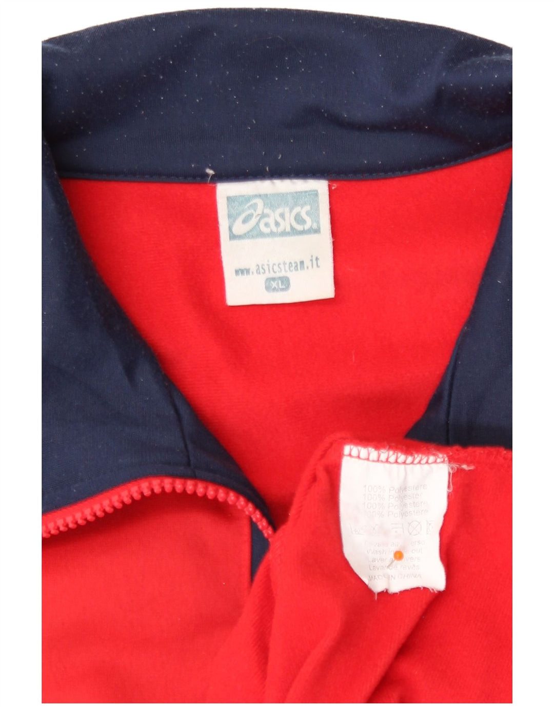 Męska kurtka dresowa Asics z grafiką XL, czerwona, poliestrowa