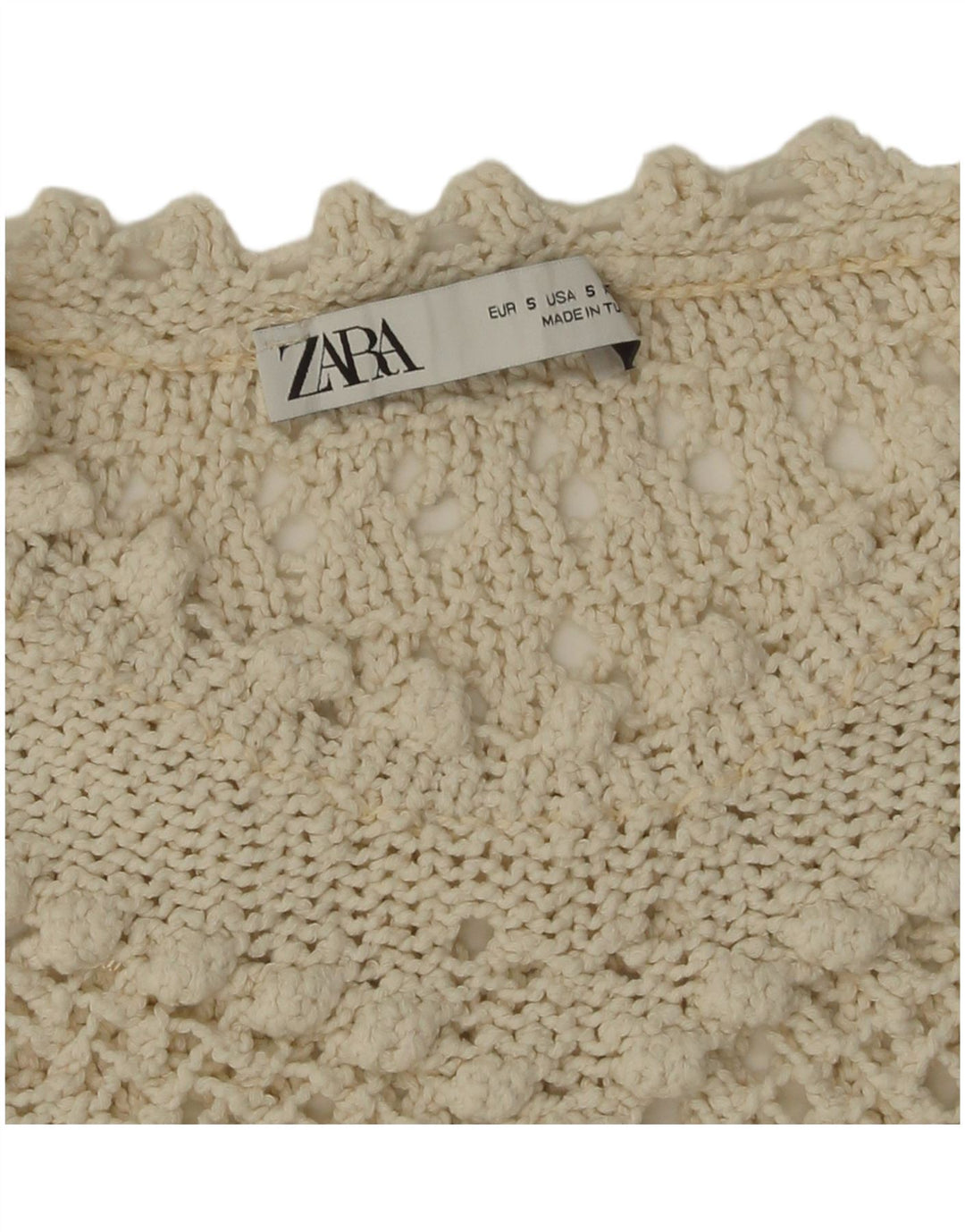 Damski sweter oversize z okrągłym dekoltem Zara UK 10 Small White