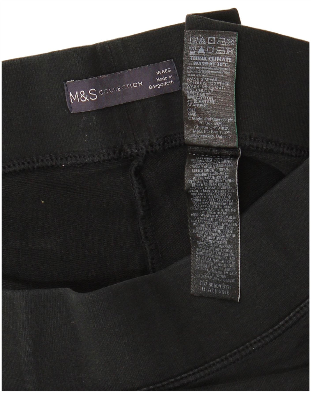 Legginsy damskie MARKS & SPENCER UK 18 XL, czarne, bawełniane