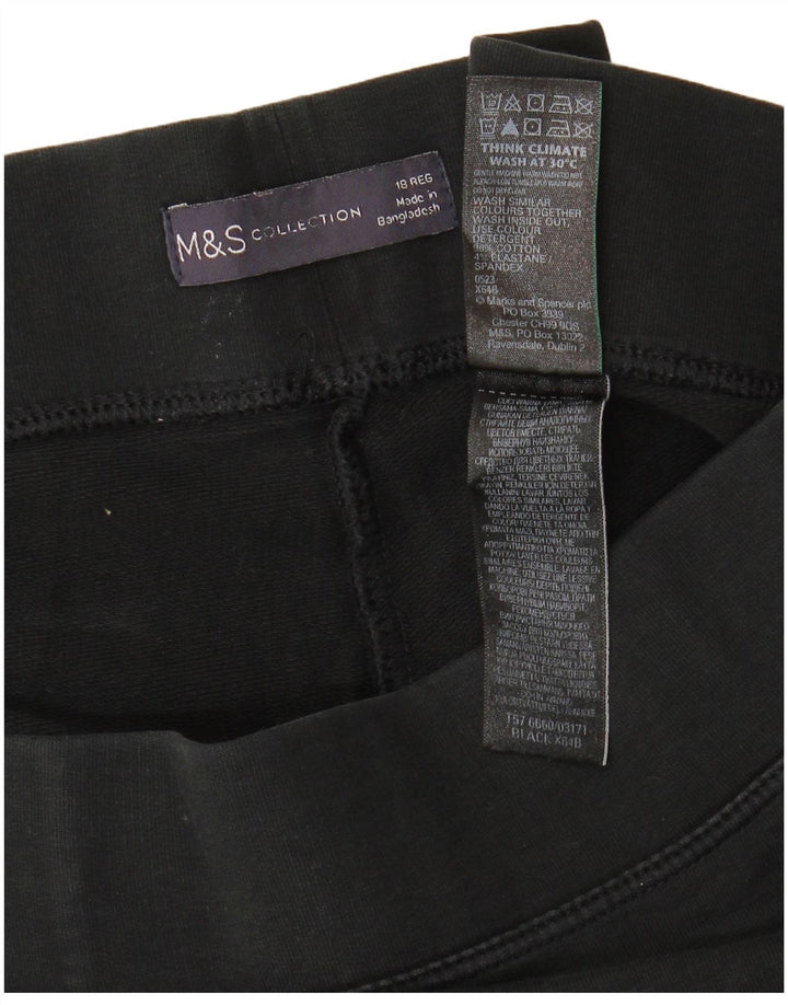 Legginsy damskie MARKS & SPENCER UK 18 XL, czarne, bawełniane