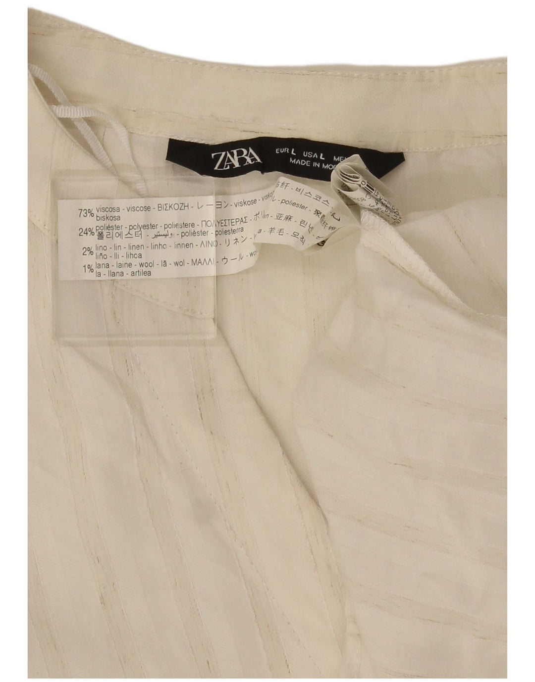 Damska bluzka oversize z rękawem 3/4 Zara UK 16 w duże białe paski