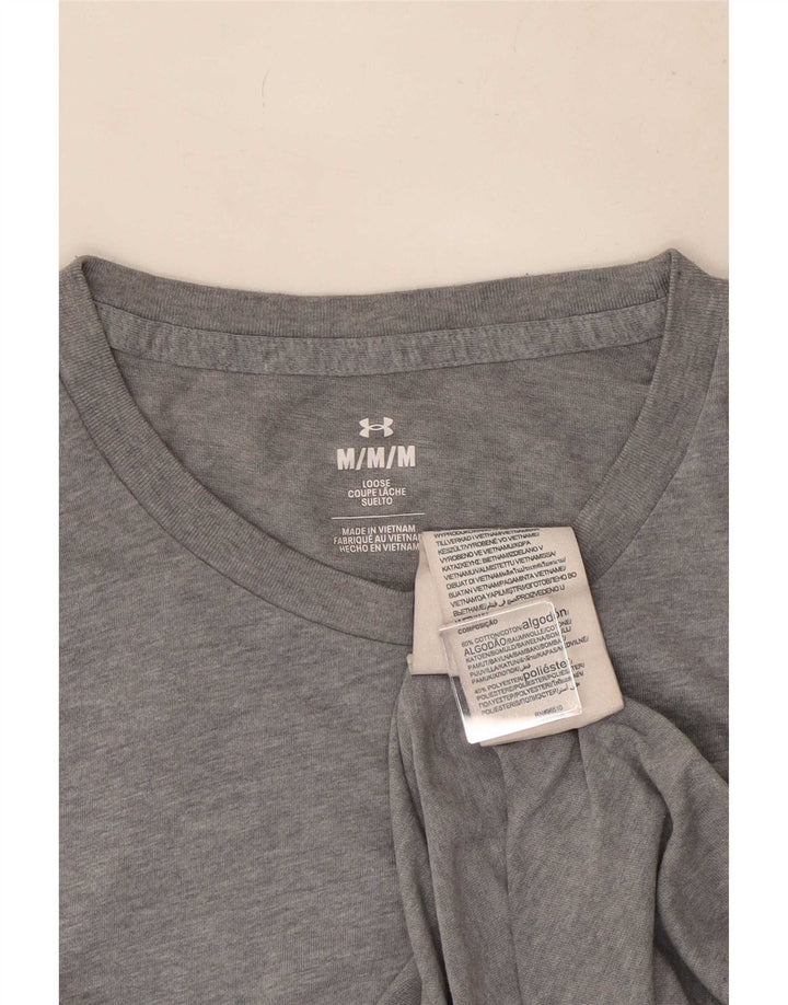 Under Armour Męski T-shirt Top, średnioszary, bawełniany