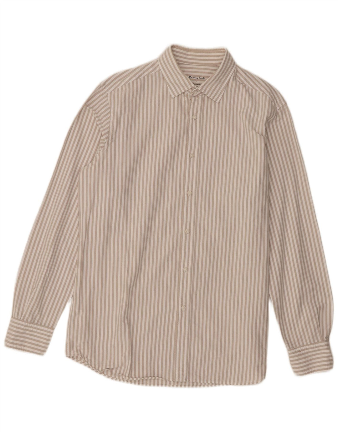 Koszula męska Massimo Dutti, duża, biała, bawełniana w prążki