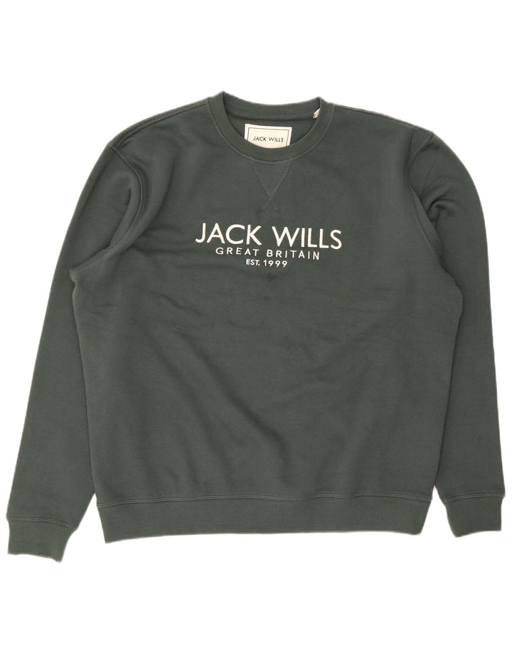 Męska bluza z grafiką Jack Wills, XL, bawełniana w kolorze khaki