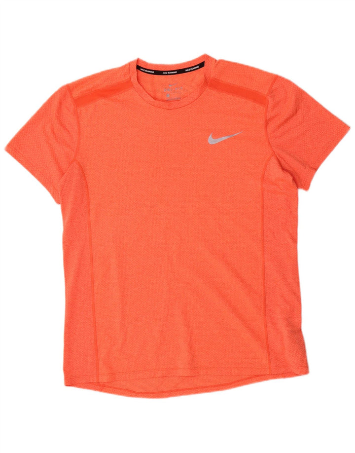 Męska koszulka do biegania Nike z krótkim rękawem i grafiką, duża, pomarańczowa, poliestrowa
