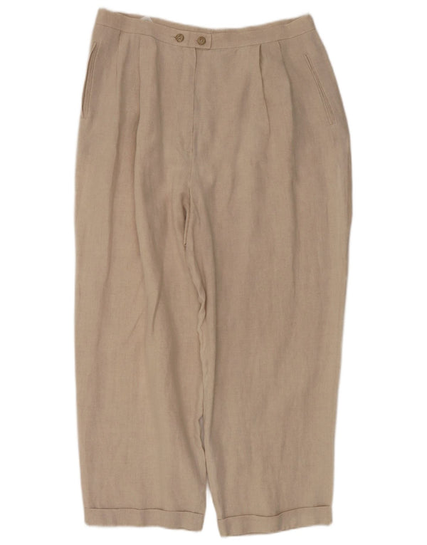 Marks & Spencer Damskie Krótkie Spodnie UK 18 XL W32 L25 Beżowe Lniane