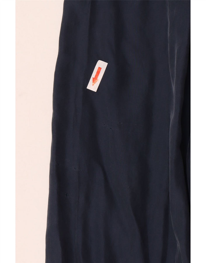 Koszula męska Vintage, duża, granatowa, jedwabna