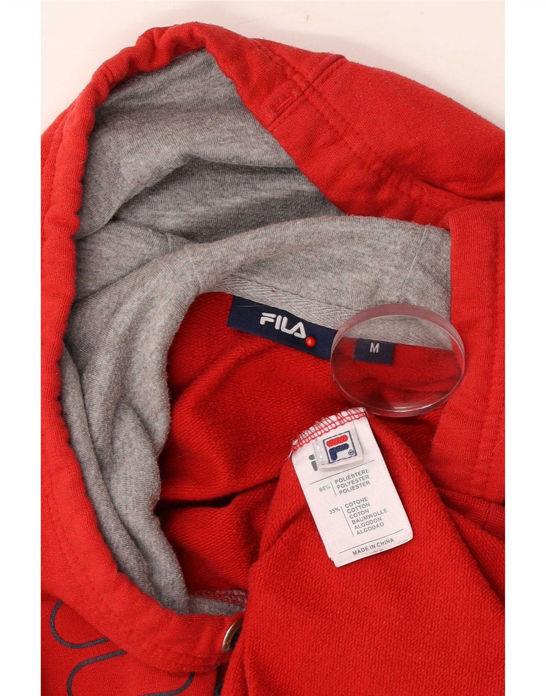 Damski sweter z kapturem Fila, UK 14, średni czerwony poliester
