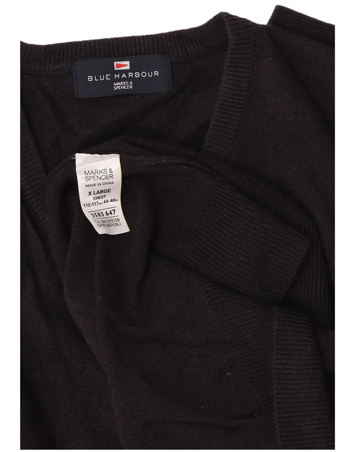 Marks & Spencer Męski sweter XL z dekoltem w kształcie litery V, niebieski i granatowy